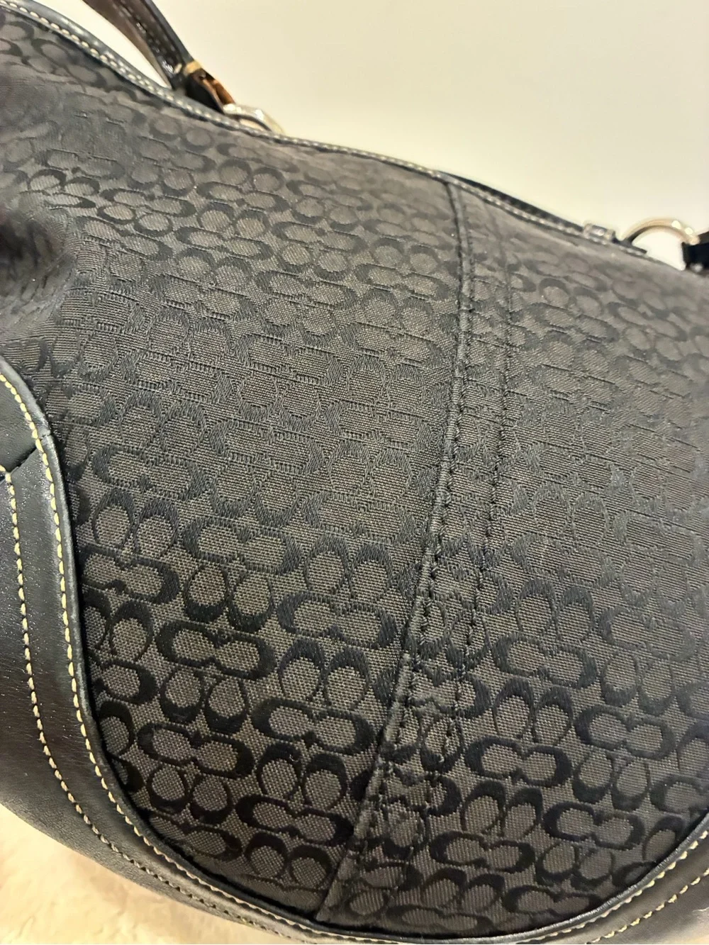Coach Y2K Soho Black Signature Jacquard Hobo Shoulder Bag 1460